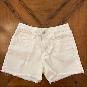 Old Navy Girls White Denim Shorts – High Rise Adjustable Waist, Size 12